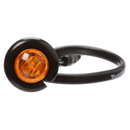 Truck-Lite 33 Series, Led, Yellow Round, 1 Diode, Marker Clearance Light, Pc, Black Nylon Flange Mount 33080Y